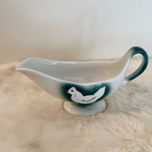JACKSON White and Green Serveware Gravy Boat